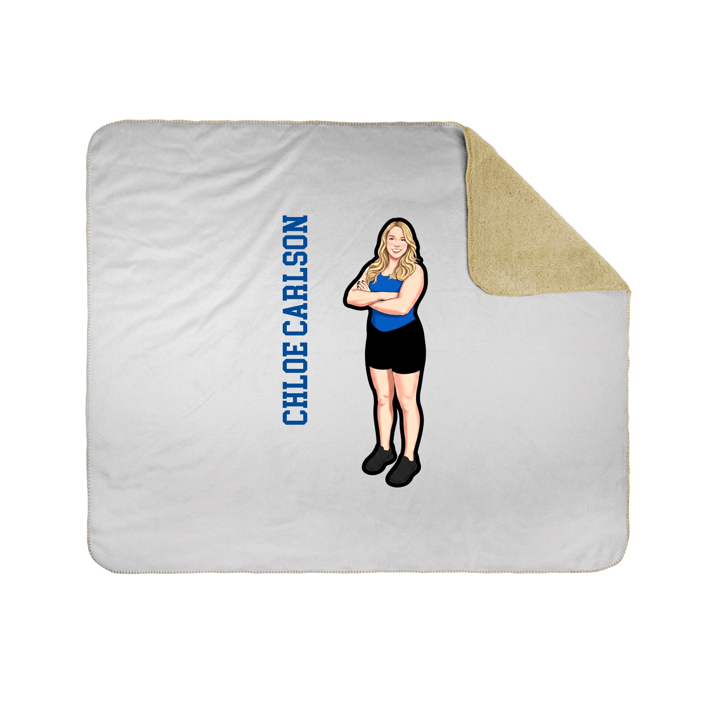 Throw Blanket — Name Vertical in White