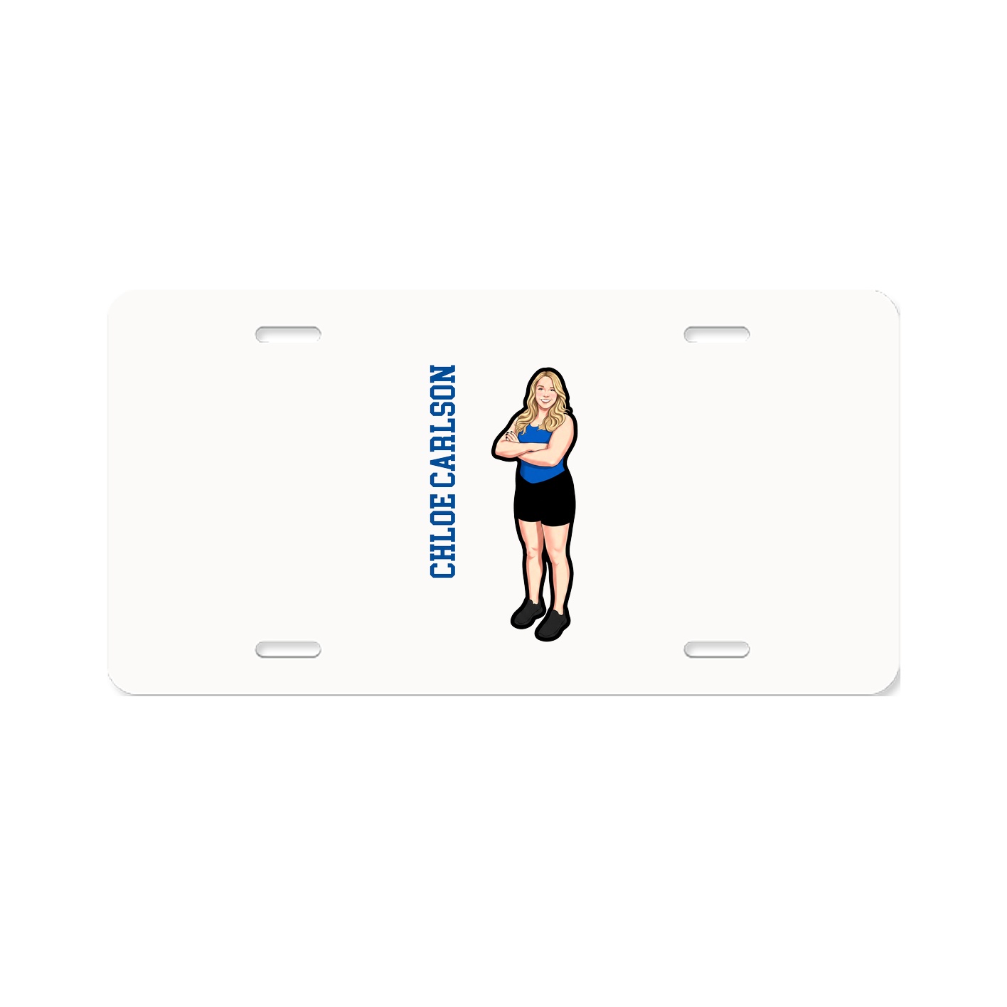 License Plate — Name Vertical in Classic