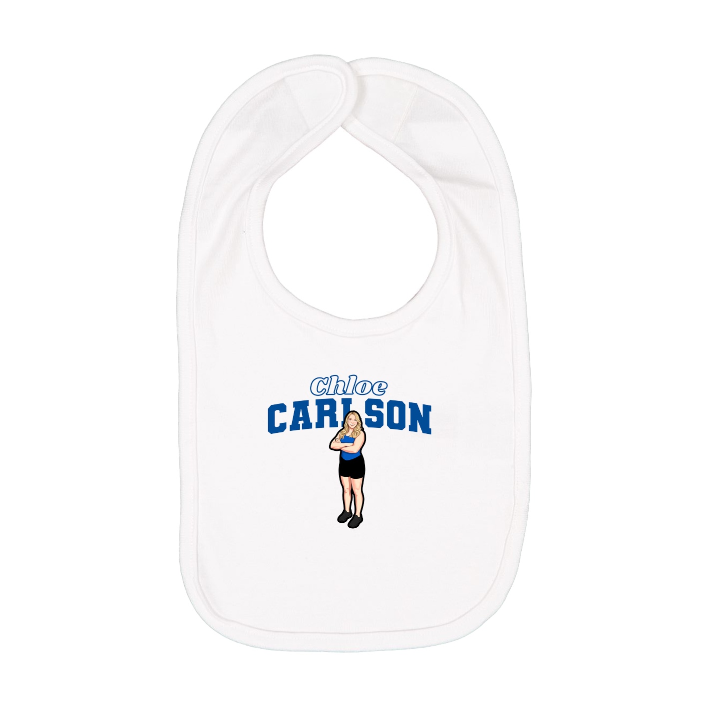 Infant Bib — Name Arch in White