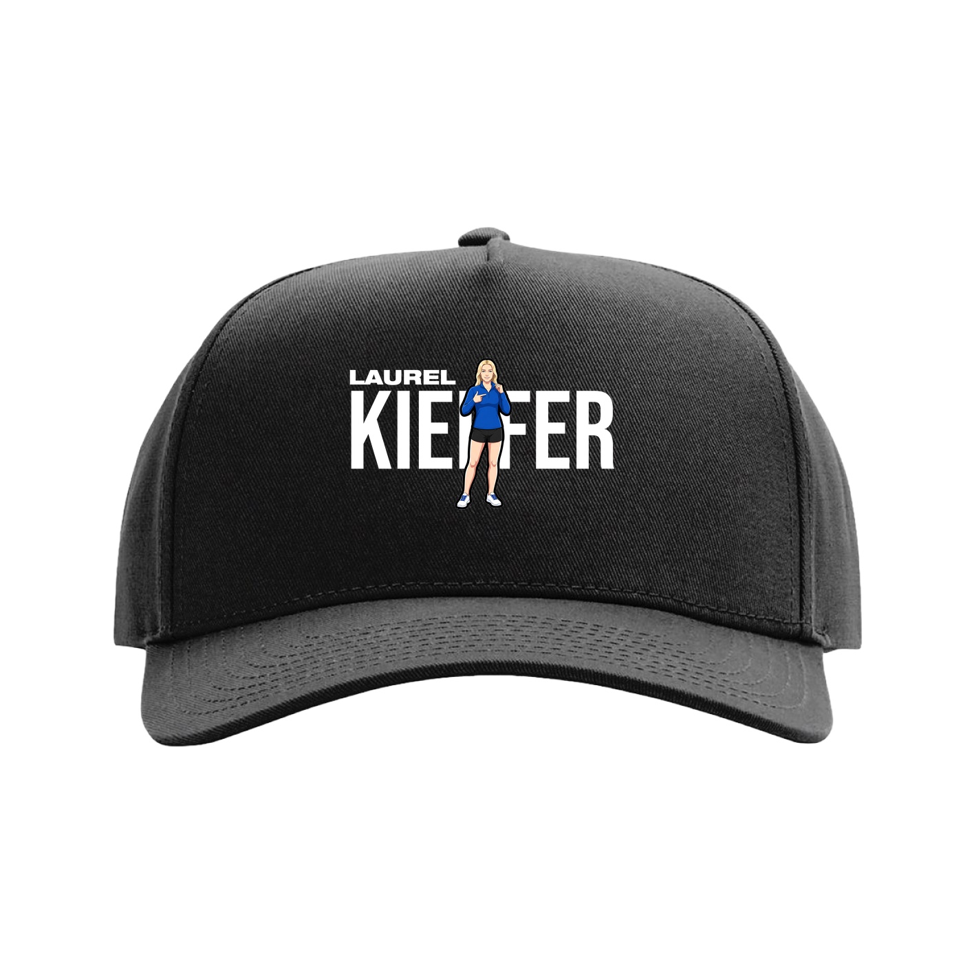 Full Fabric Five-Panel Champ Cap — Player Name in Black