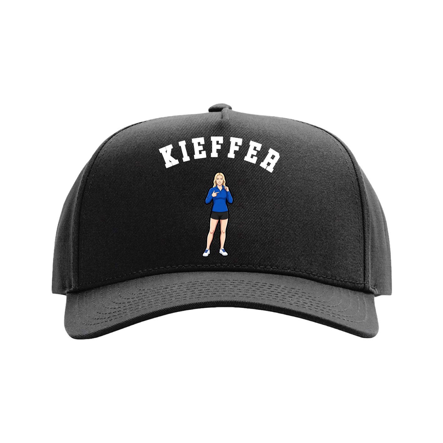 Full Fabric Five-Panel Champ Cap — Shirsey Arch in Black
