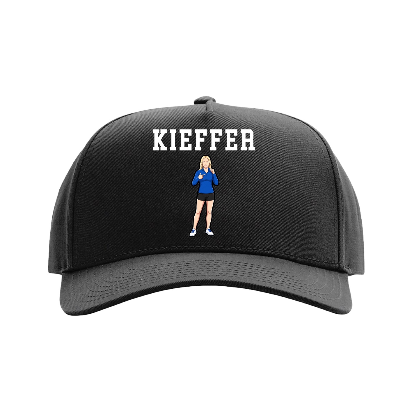 Full Fabric Five-Panel Champ Cap — Shirsey in Black