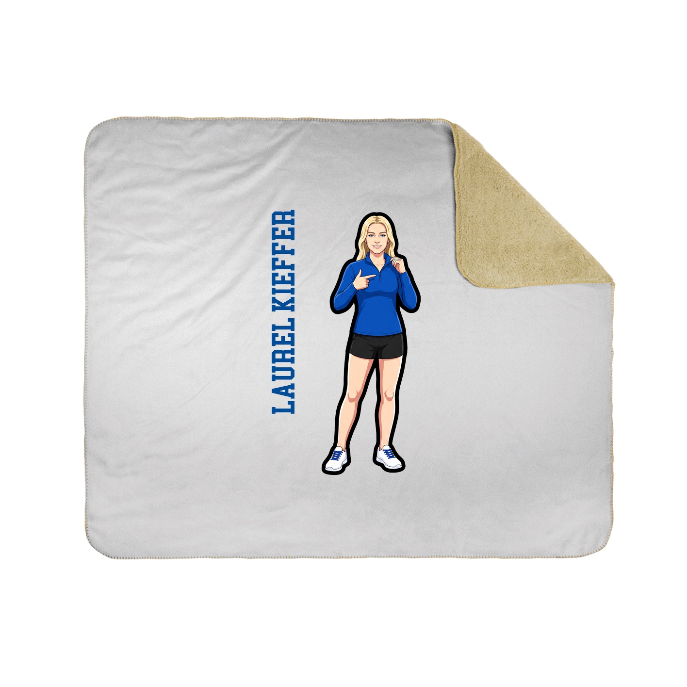 Throw Blanket — Name Vertical in White