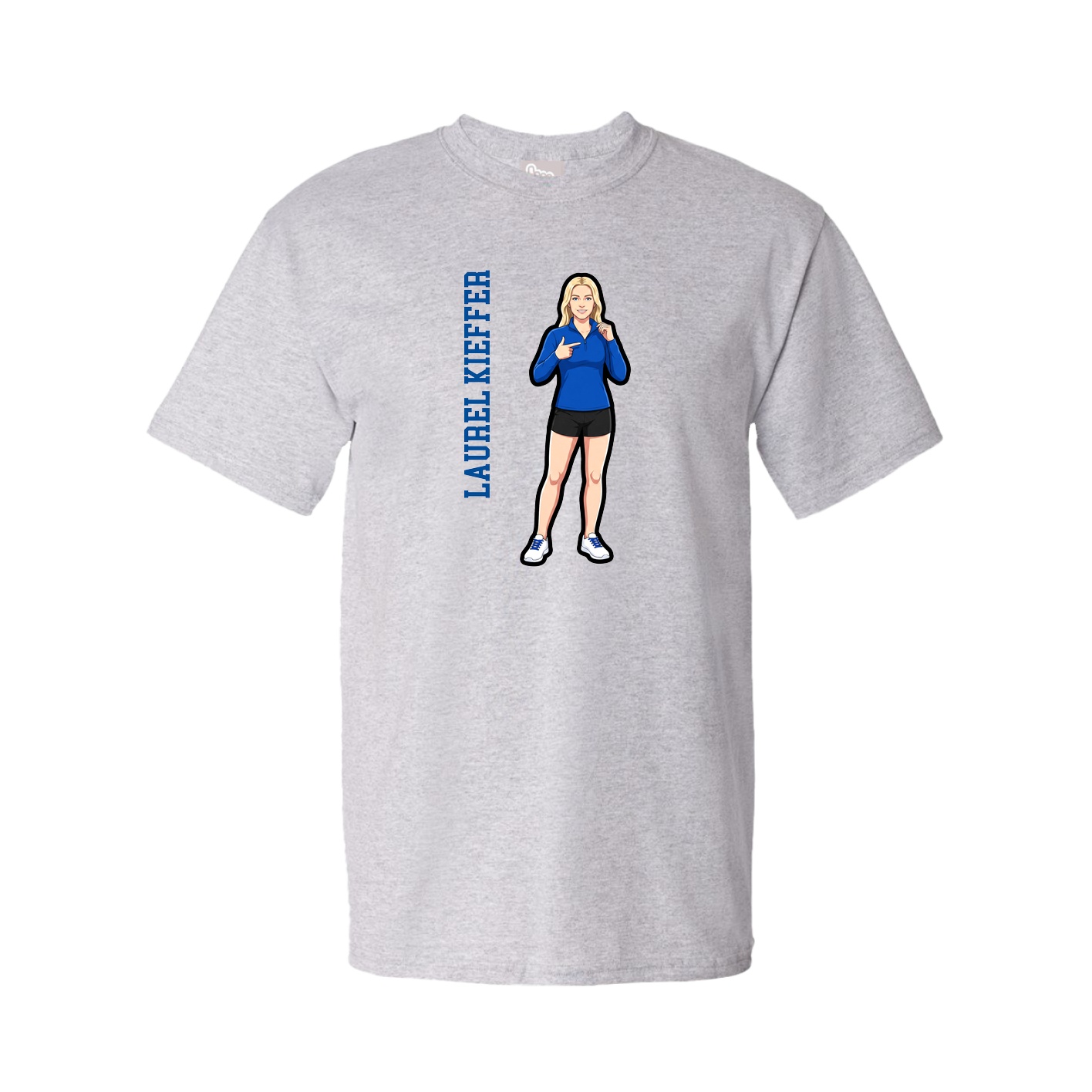 Tee — Name Vertical in Grey