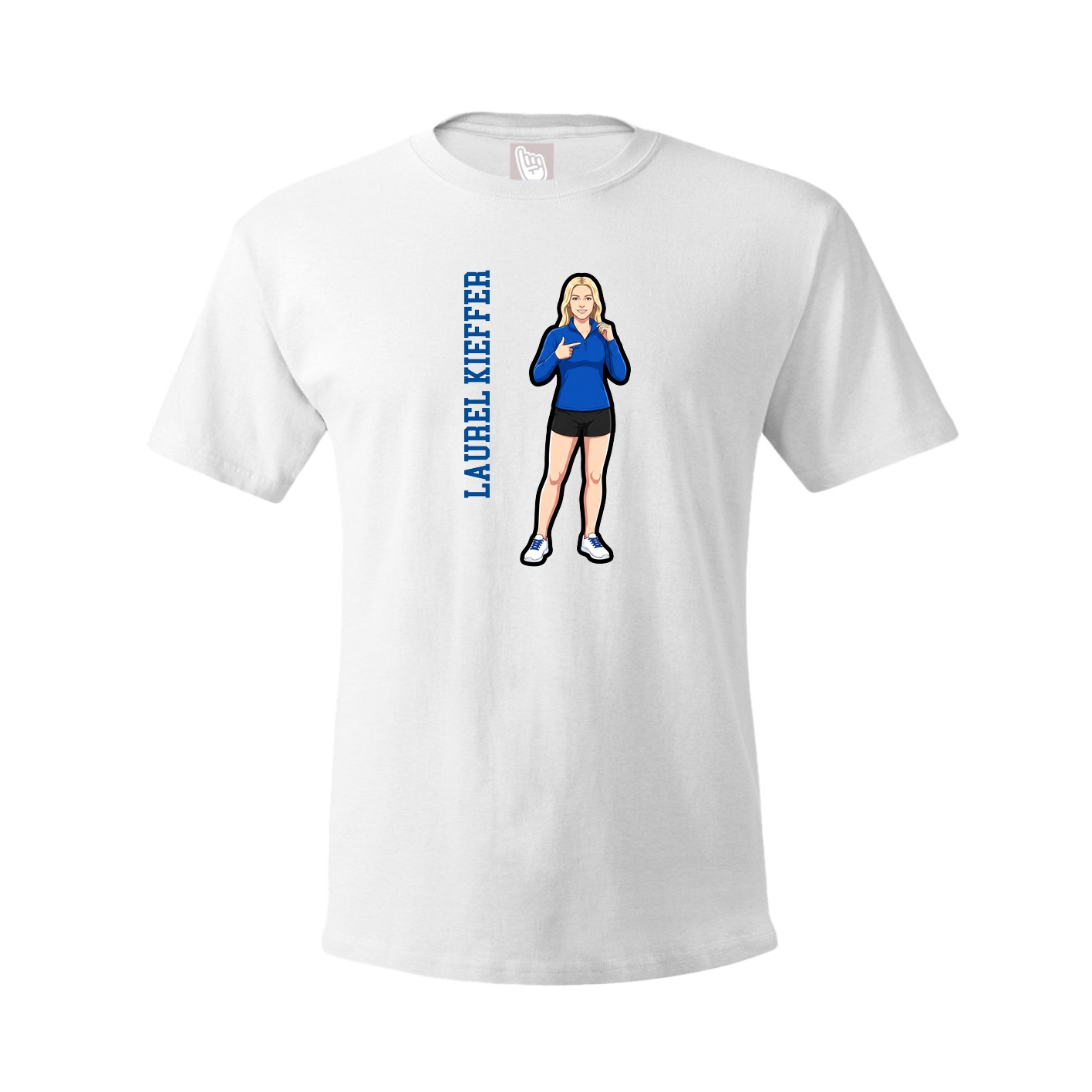 Youth Tee — Name Vertical in White