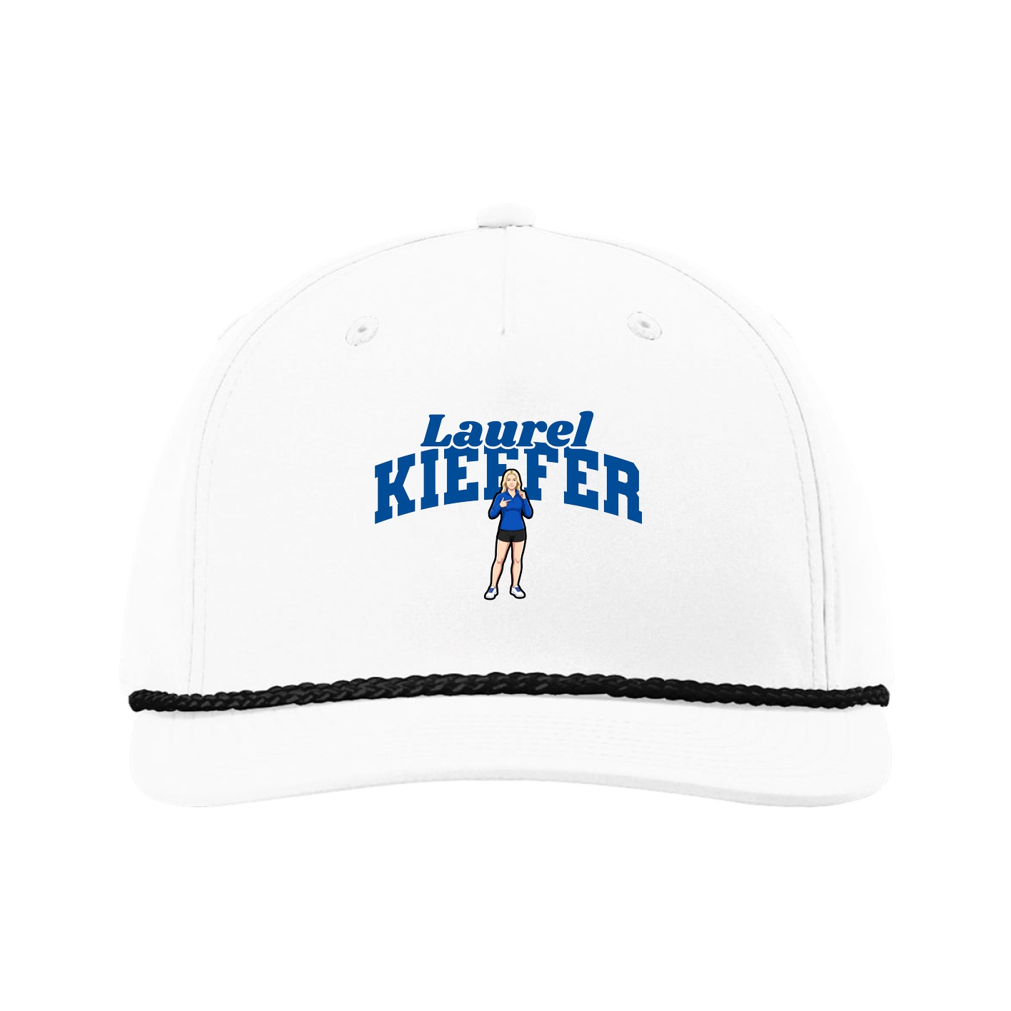 Five-Panel Classic Rope Cap — Signature Arch in White