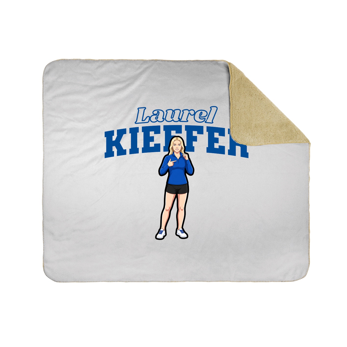 Throw Blanket — Name Arch in White