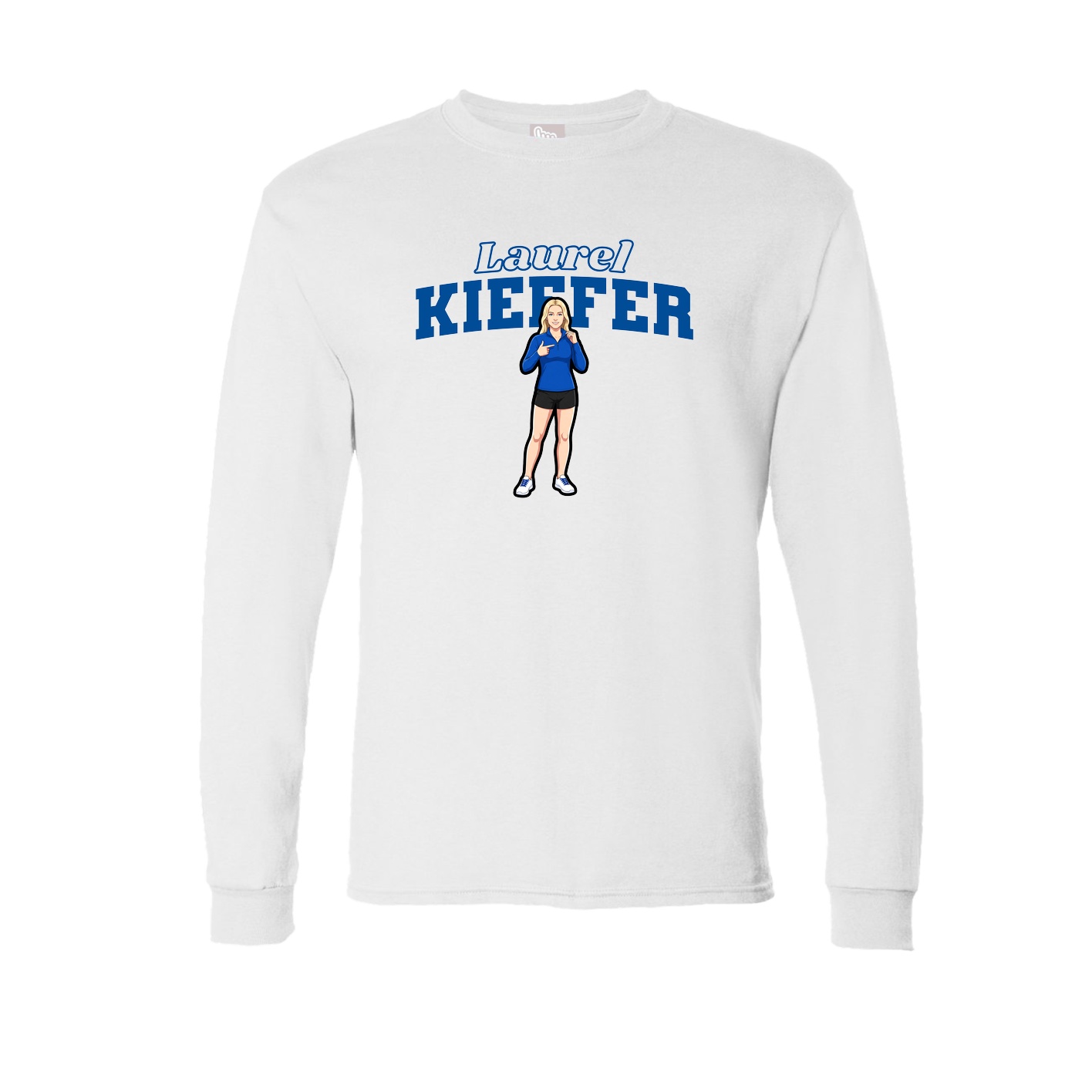 Long Sleeve Tee — Name Arch in White