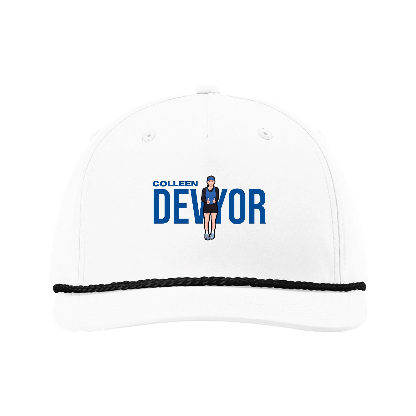 Five-Panel Classic Rope Cap — Player Name in White