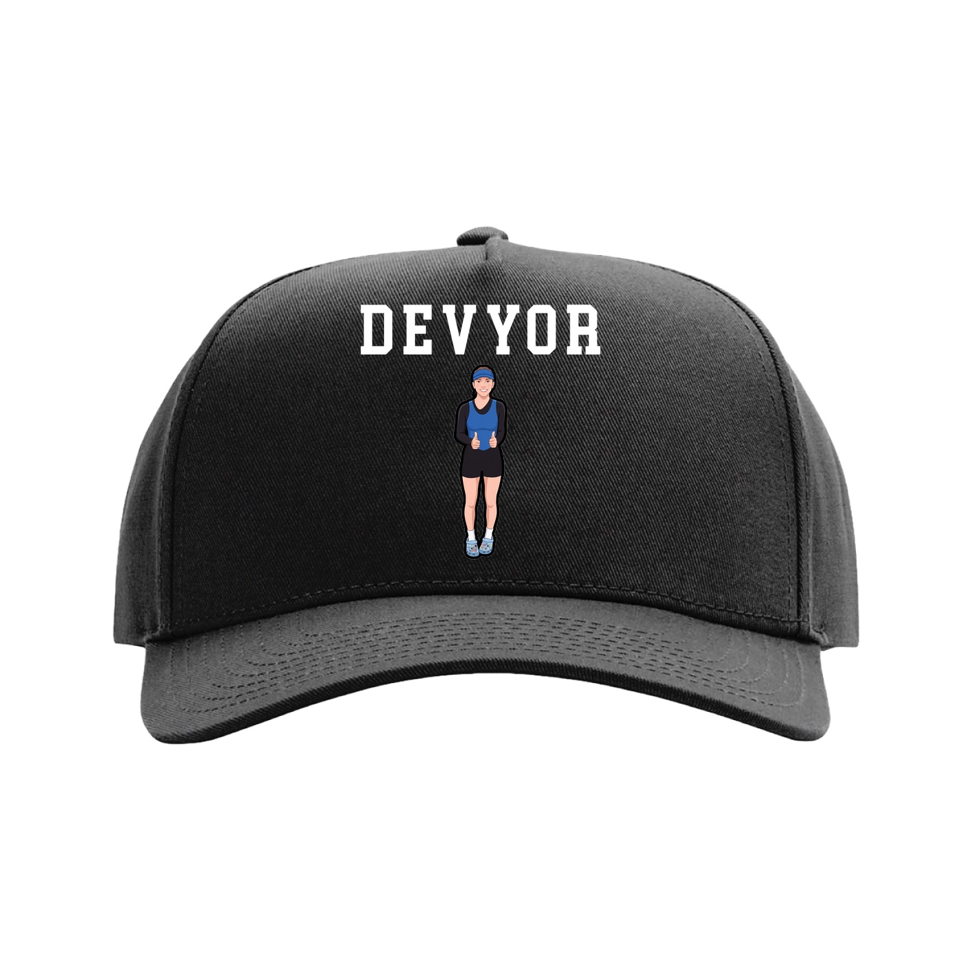 Full Fabric Five-Panel Champ Cap — Shirsey in Black