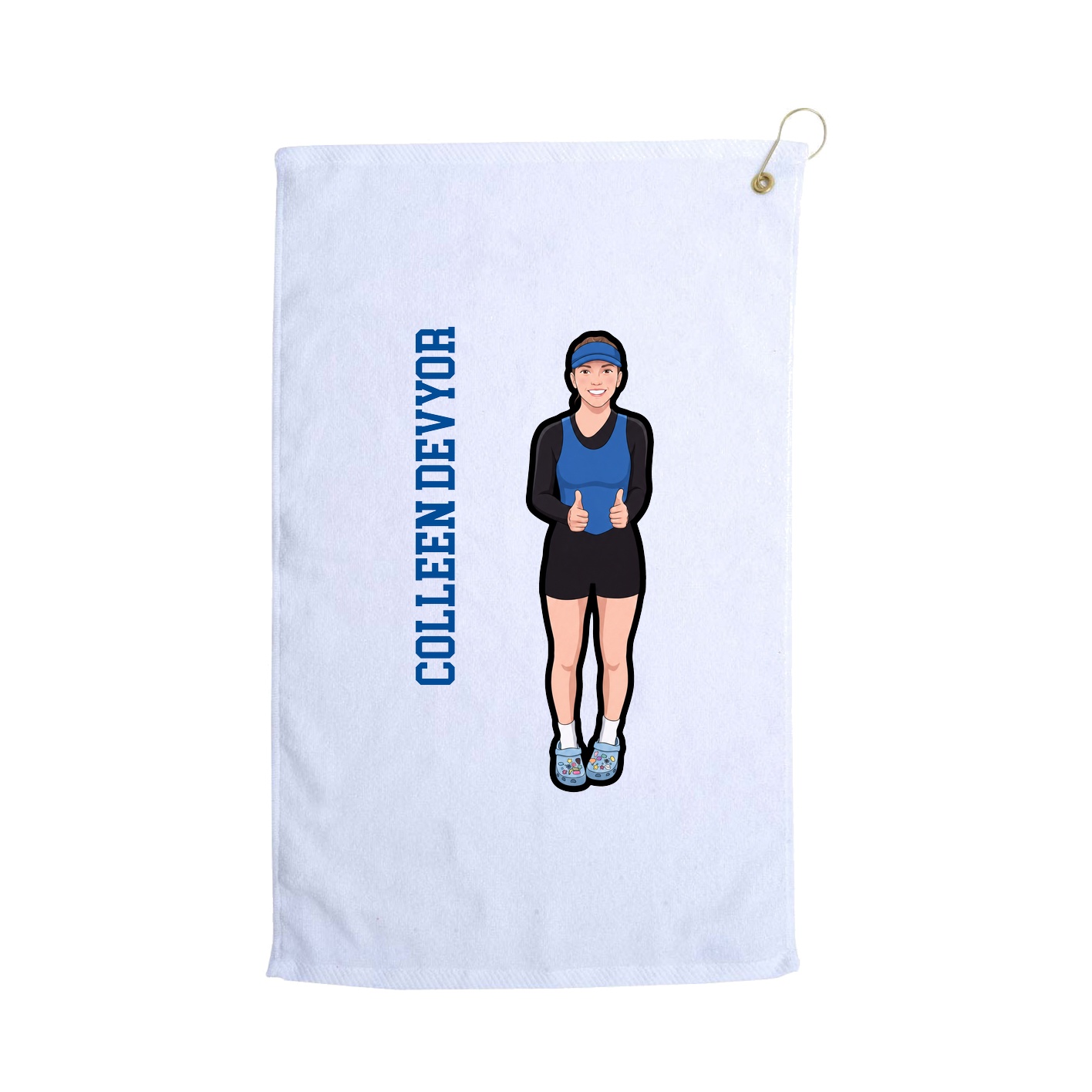 Golf Towel — Name Vertical in White