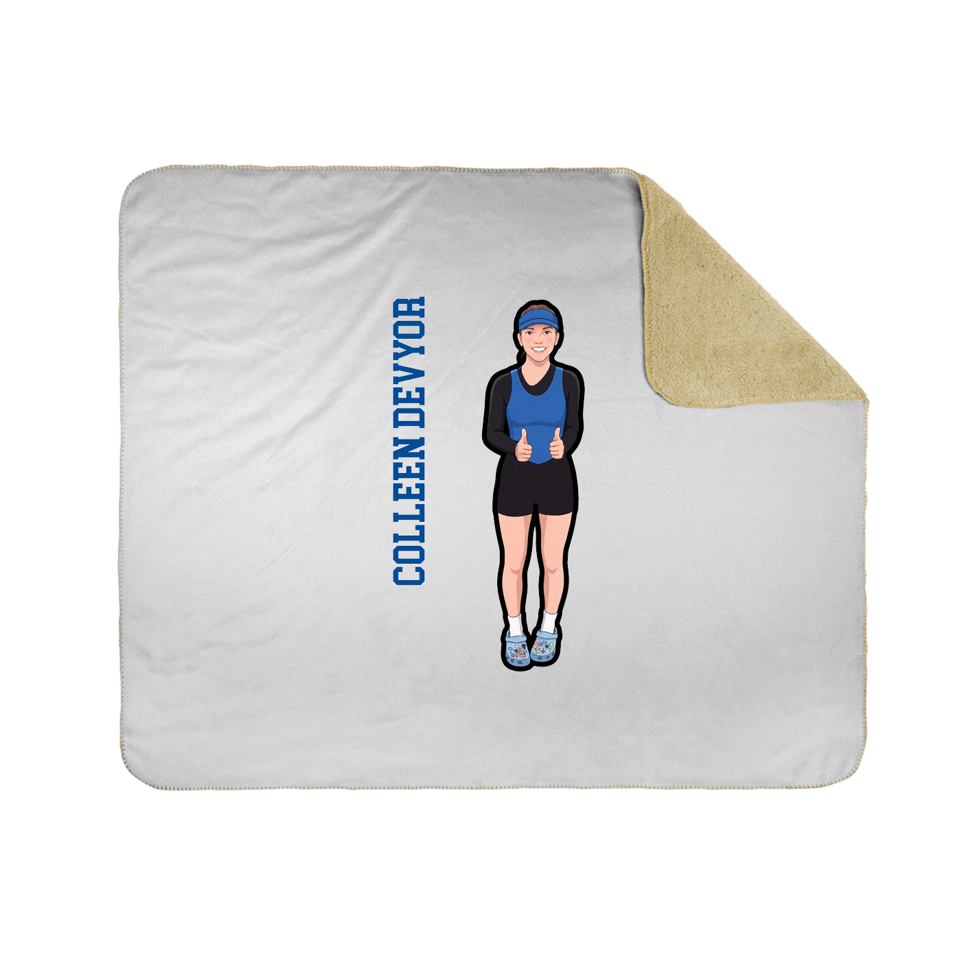 Throw Blanket — Name Vertical in White