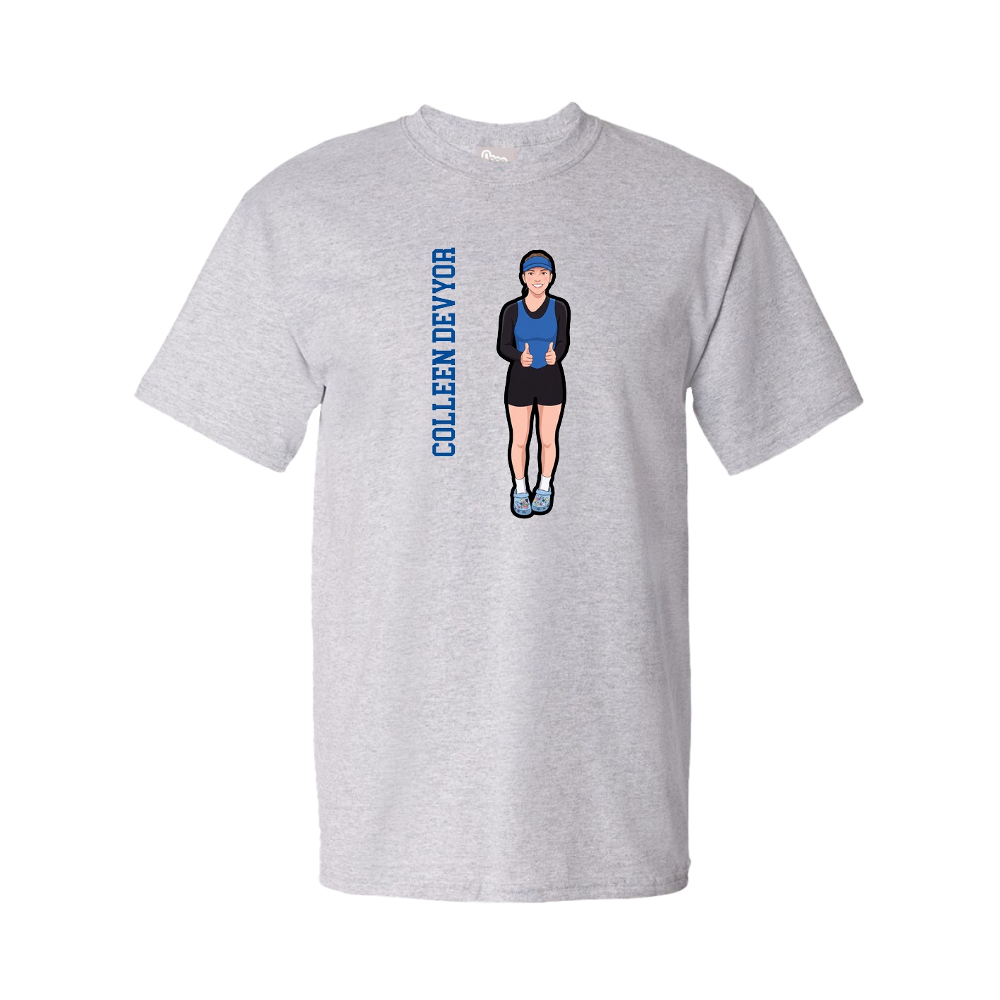 Tee — Name Vertical in Grey