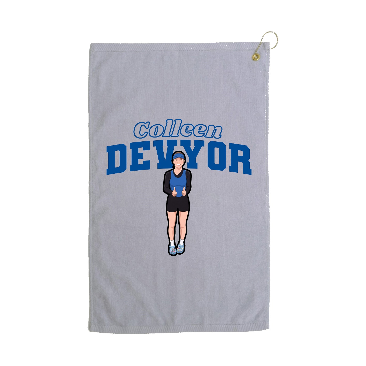 Golf Towel — Name Arch in Grey