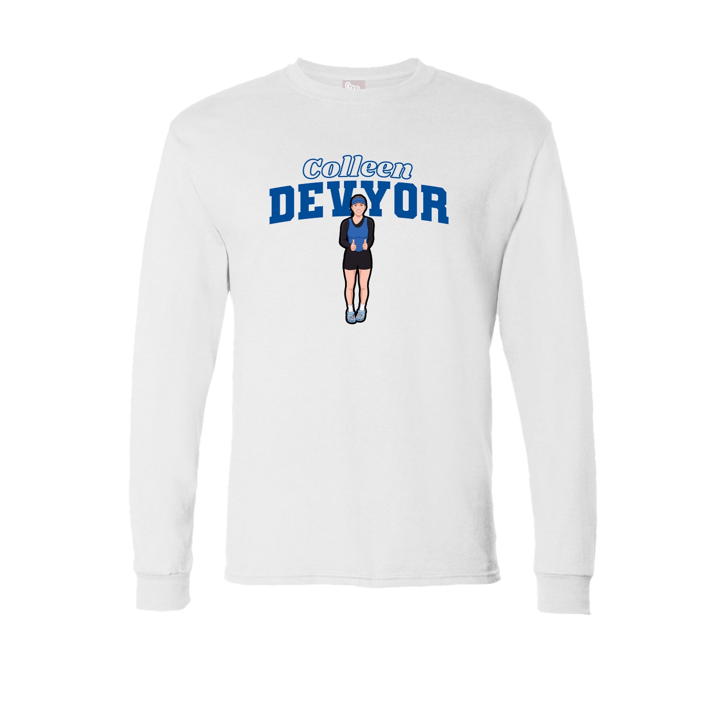 Long Sleeve Tee — Name Arch in White