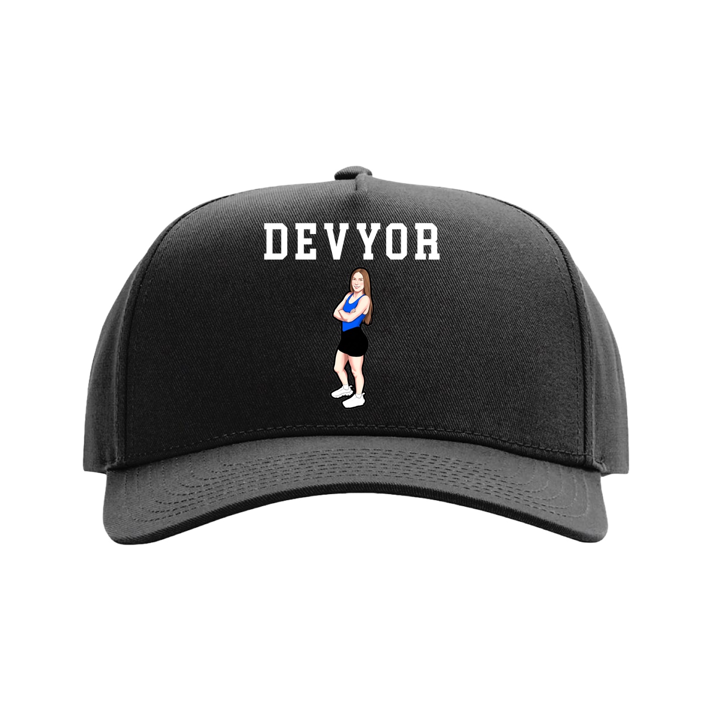 Full Fabric Five-Panel Champ Cap — Shirsey in Black