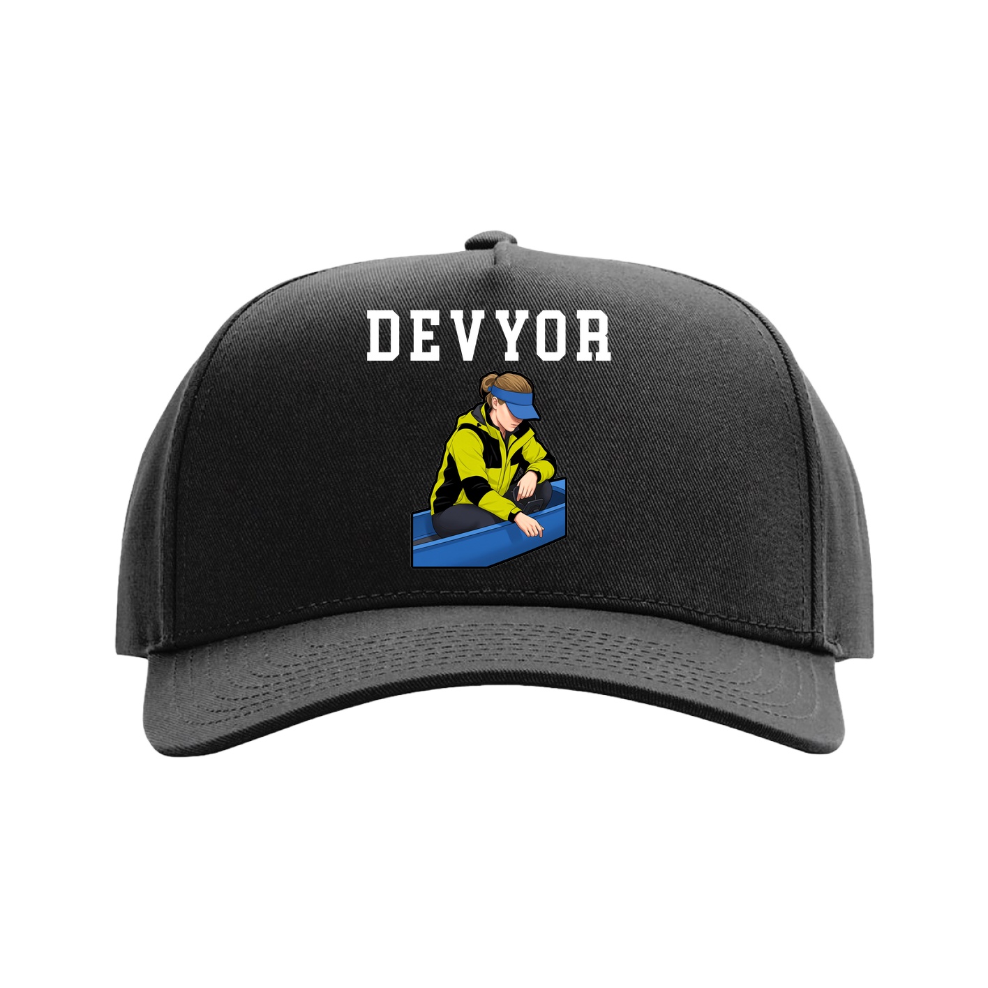 Full Fabric Five-Panel Champ Cap — Shirsey in Black