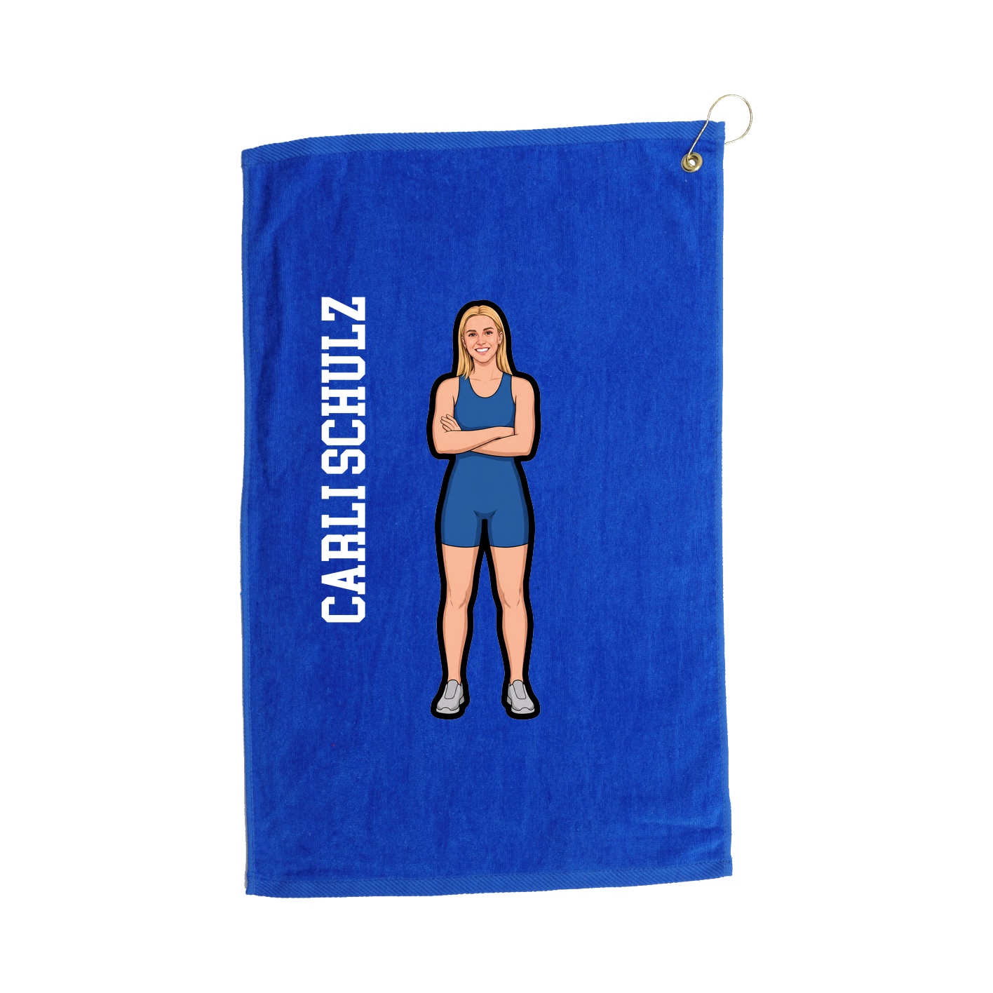 Golf Towel — Name Vertical in Royal