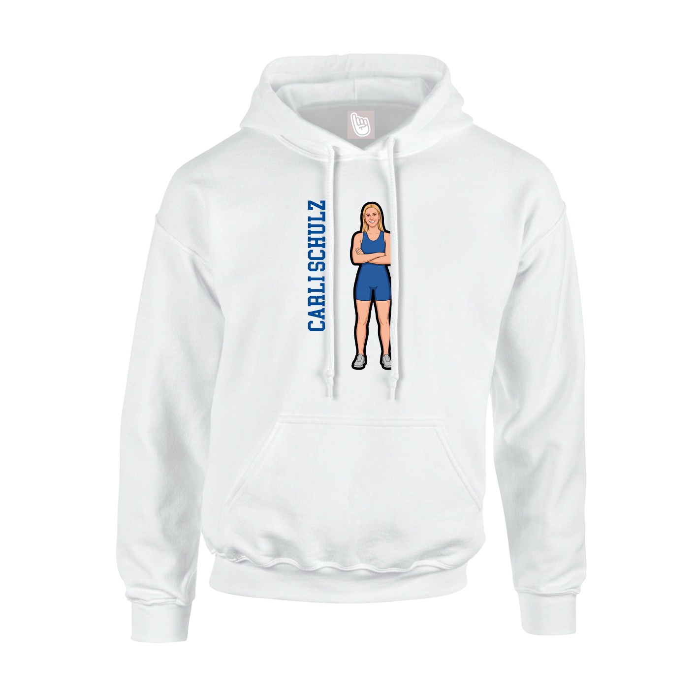 Hoodie — Name Vertical in White