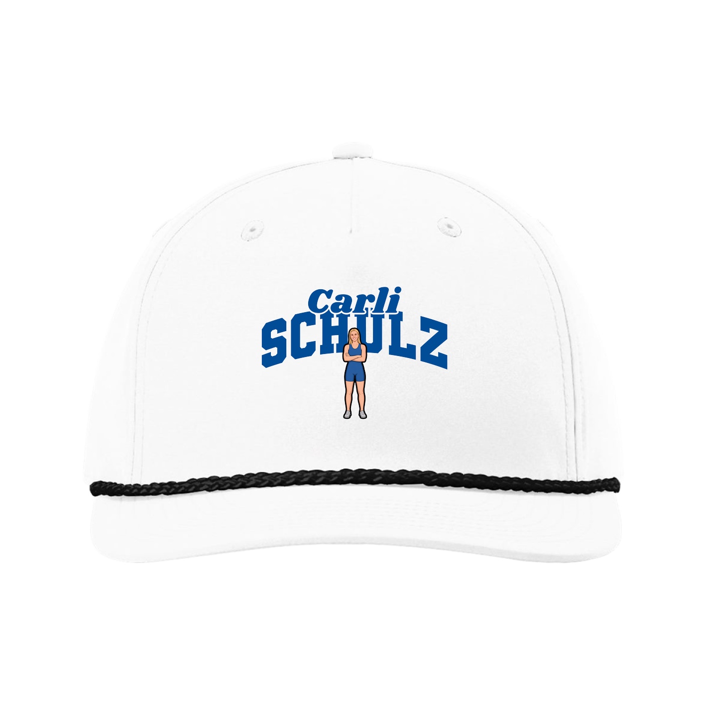 Five-Panel Classic Rope Cap — Signature Arch in White