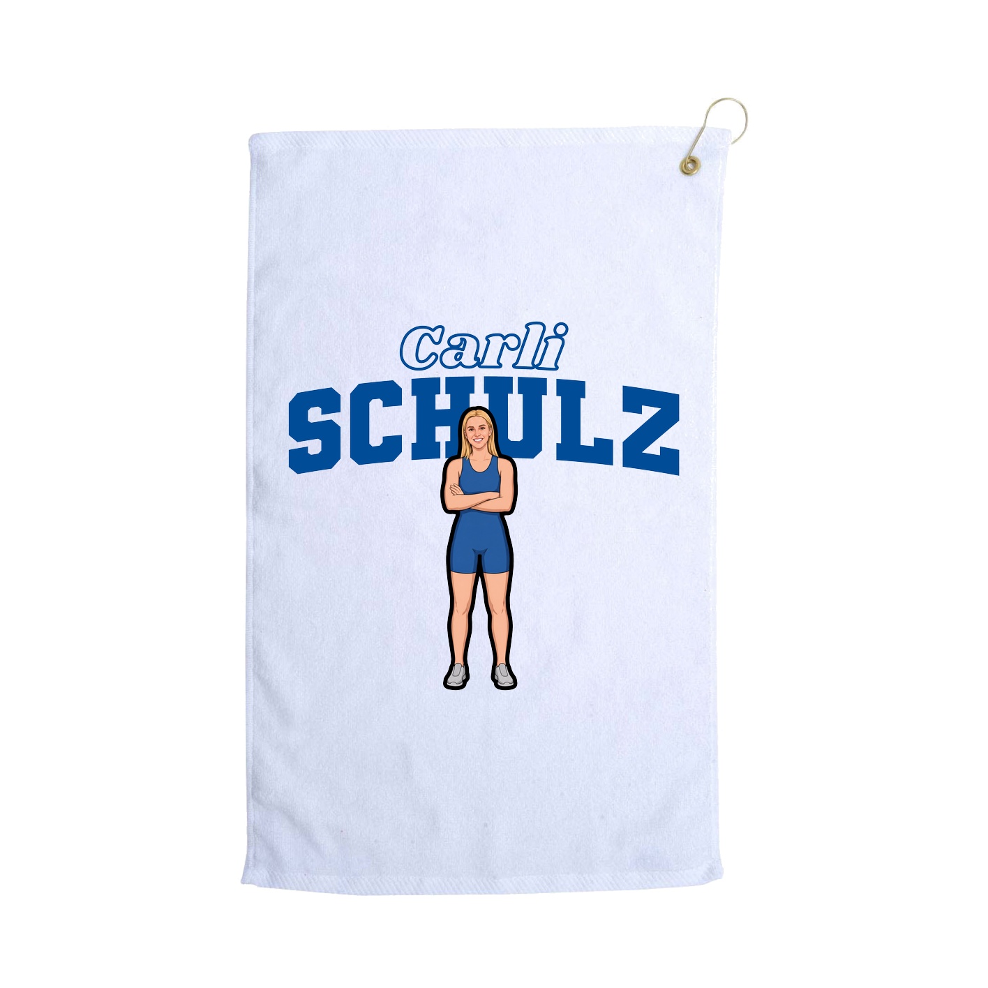 Golf Towel — Name Arch in White