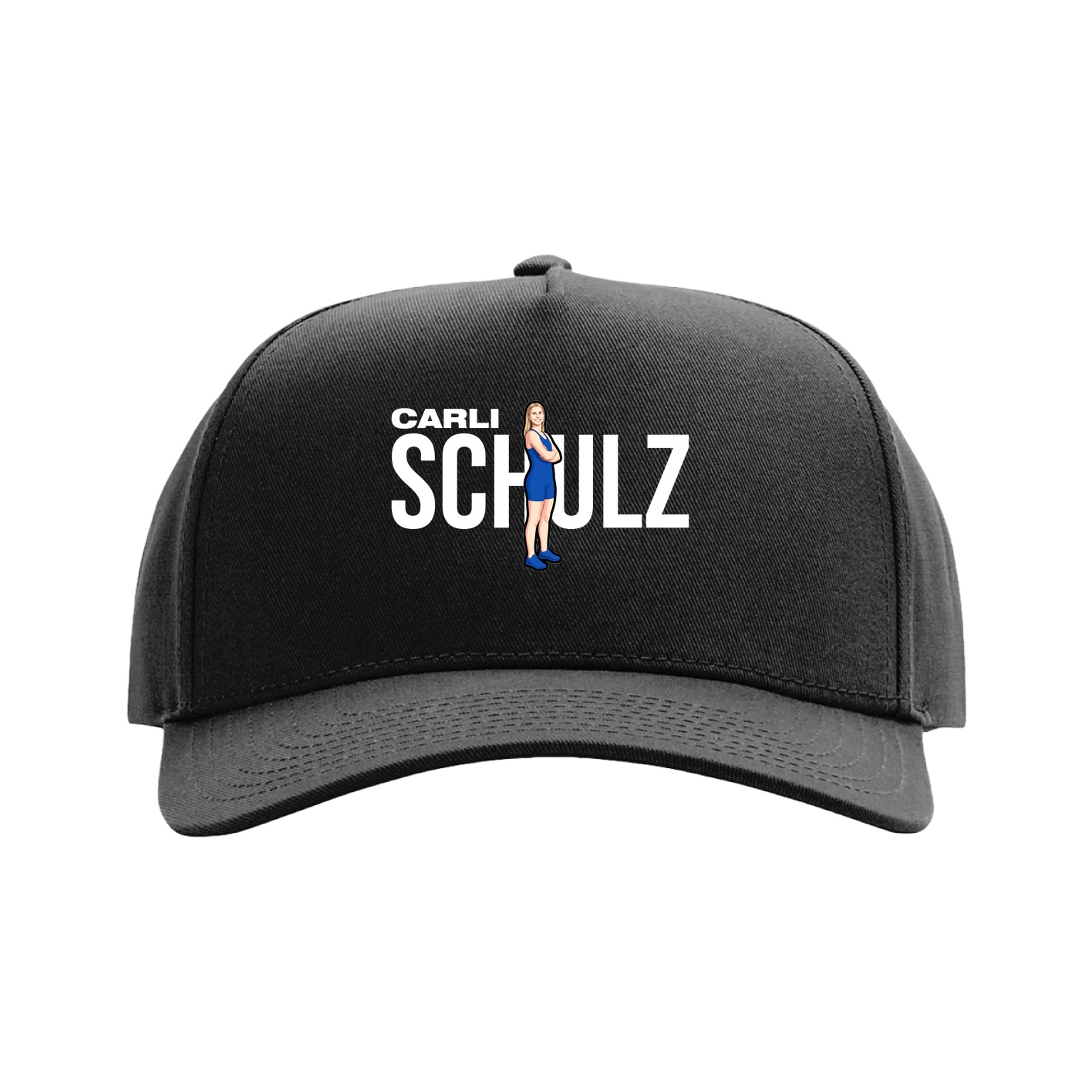 Full Fabric Five-Panel Champ Cap — Player Name in Black