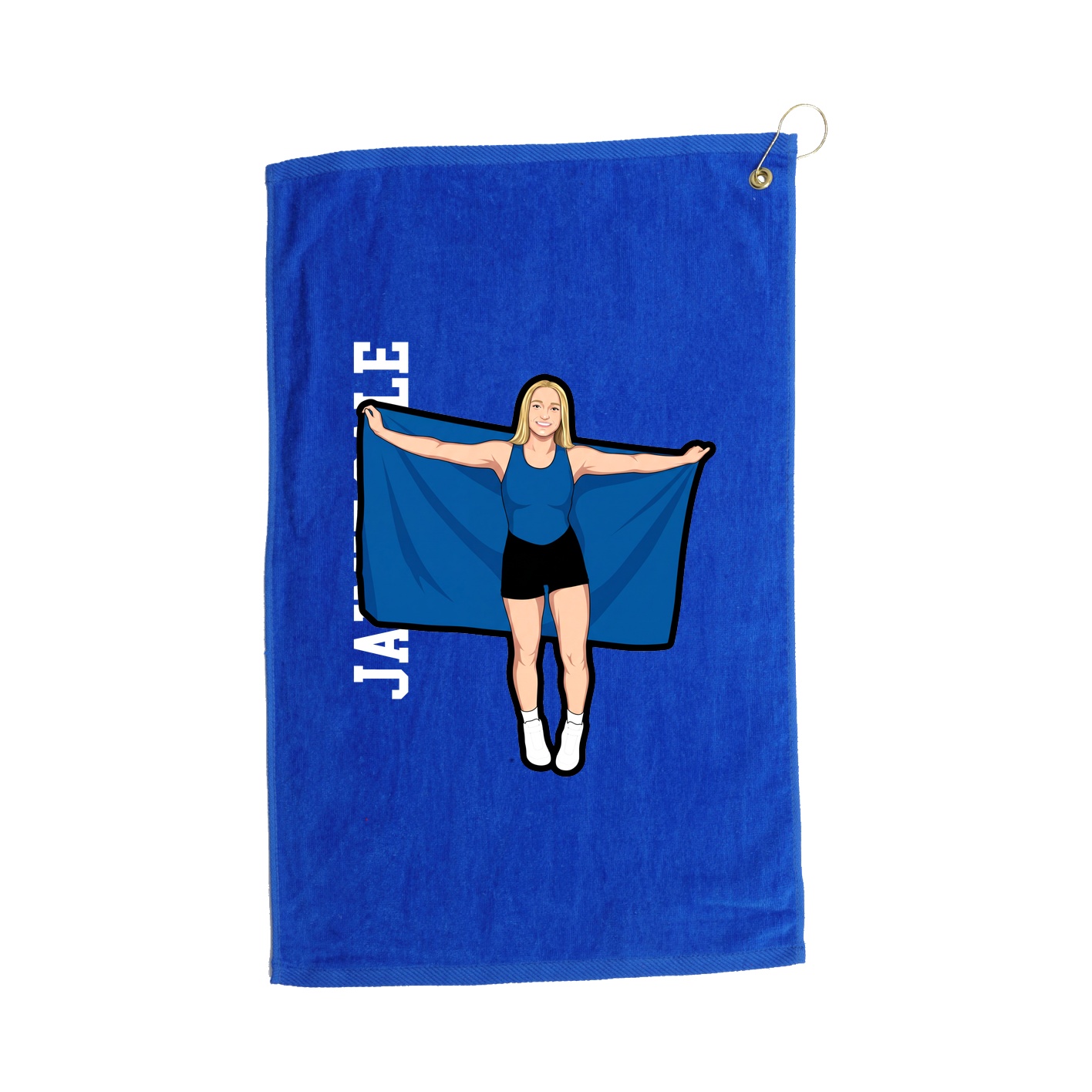 Golf Towel — Name Vertical in Royal