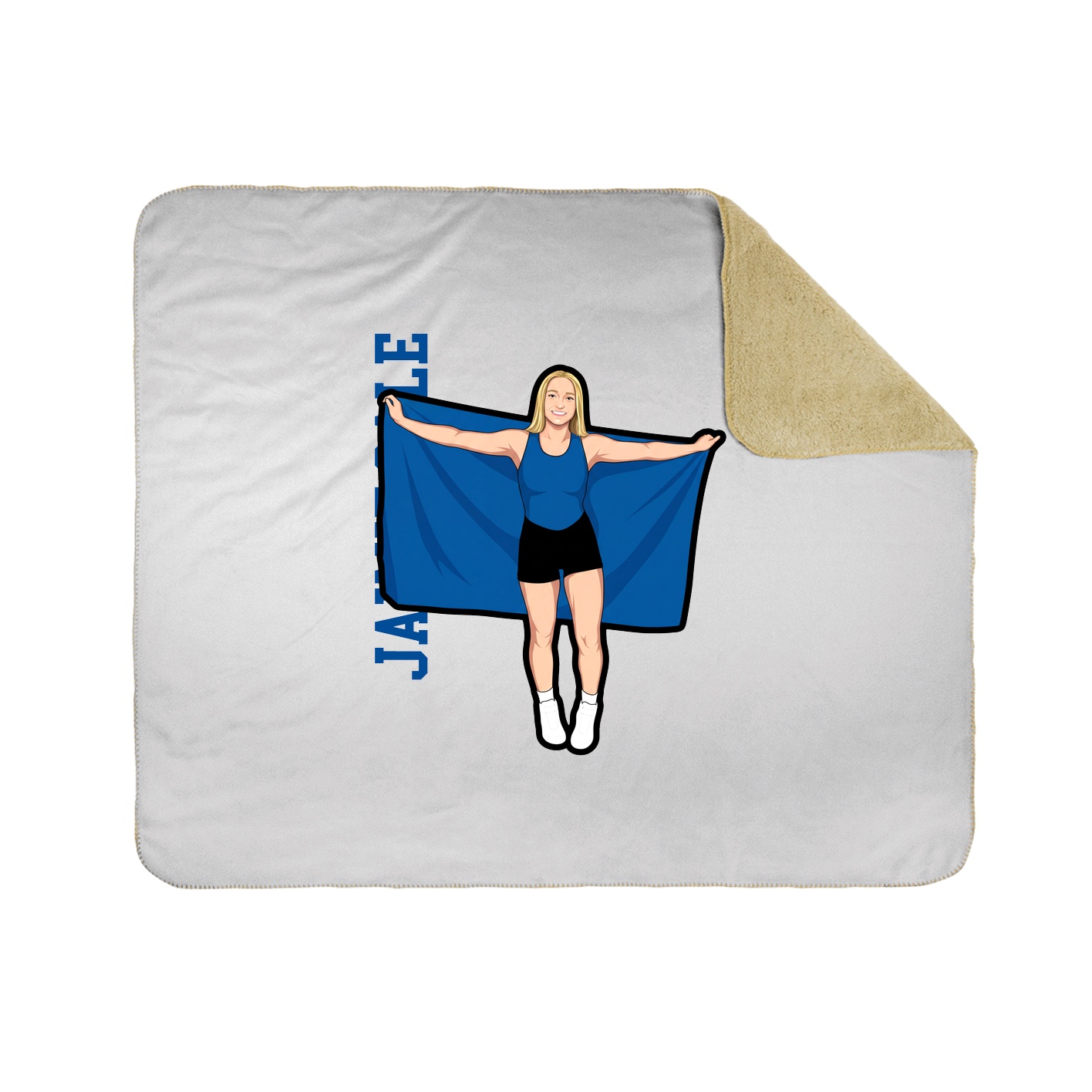 Throw Blanket — Name Vertical in White