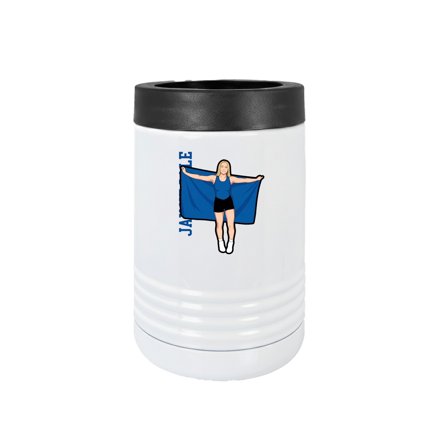 Beverage Holder — Name Vertical in White