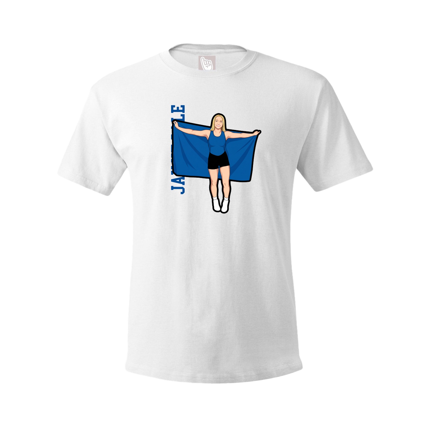 Tee — Name Vertical in White