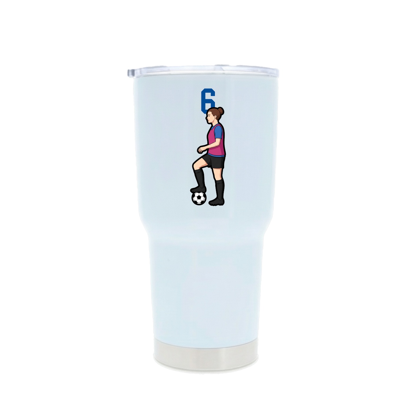 30oz Stainless Steel Tumbler — Number Top in White
