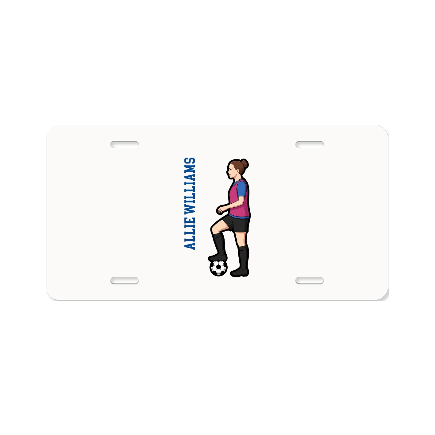 License Plate — Name Vertical in Classic