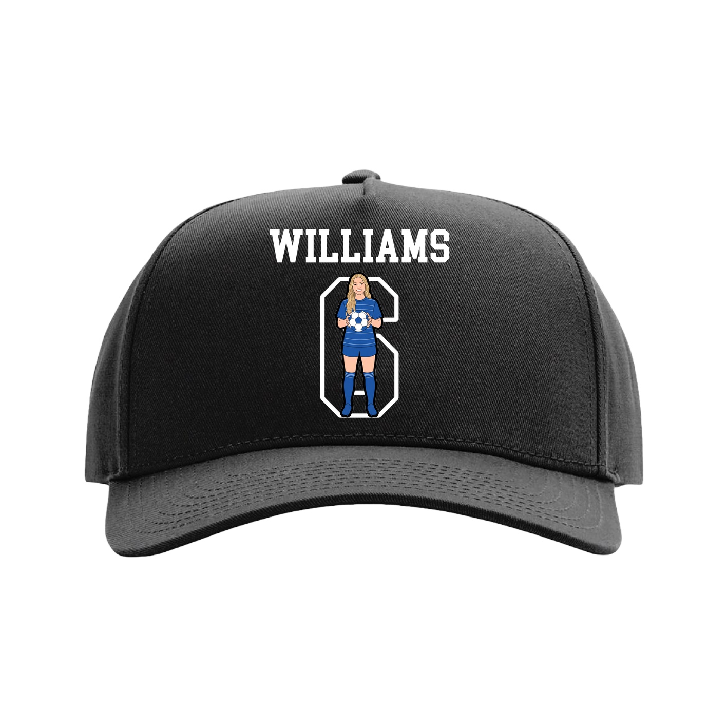 Full Fabric Five-Panel Champ Cap — Shirsey in Black