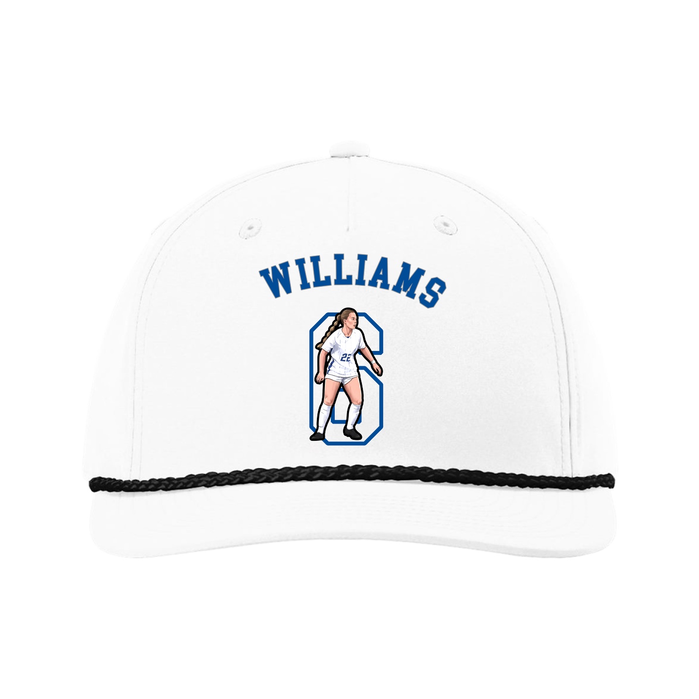 Five-Panel Classic Rope Cap — Shirsey Arch in White