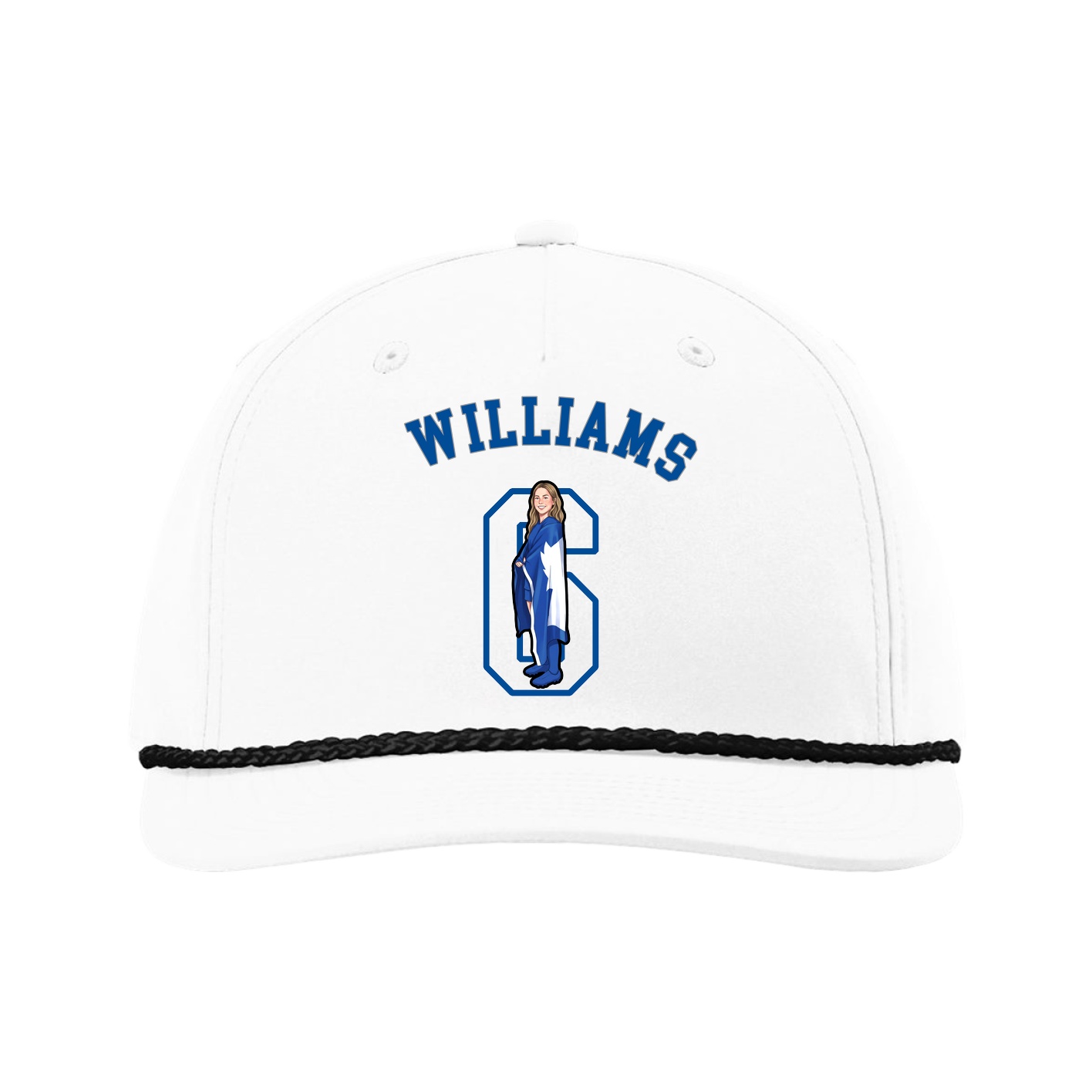 Five-Panel Classic Rope Cap — Shirsey Arch in White