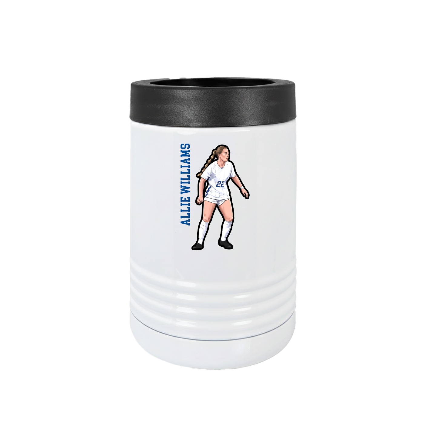 Beverage Holder — Name Vertical in White