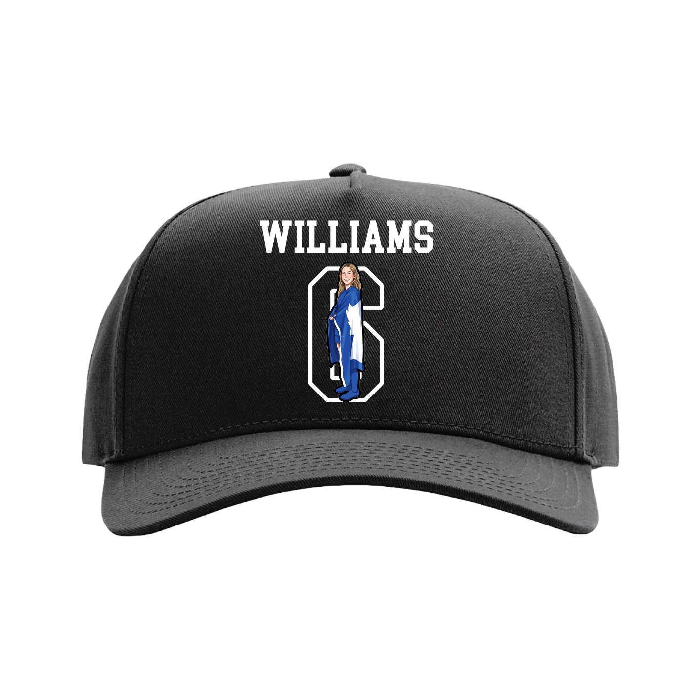 Full Fabric Five-Panel Champ Cap — Shirsey in Black