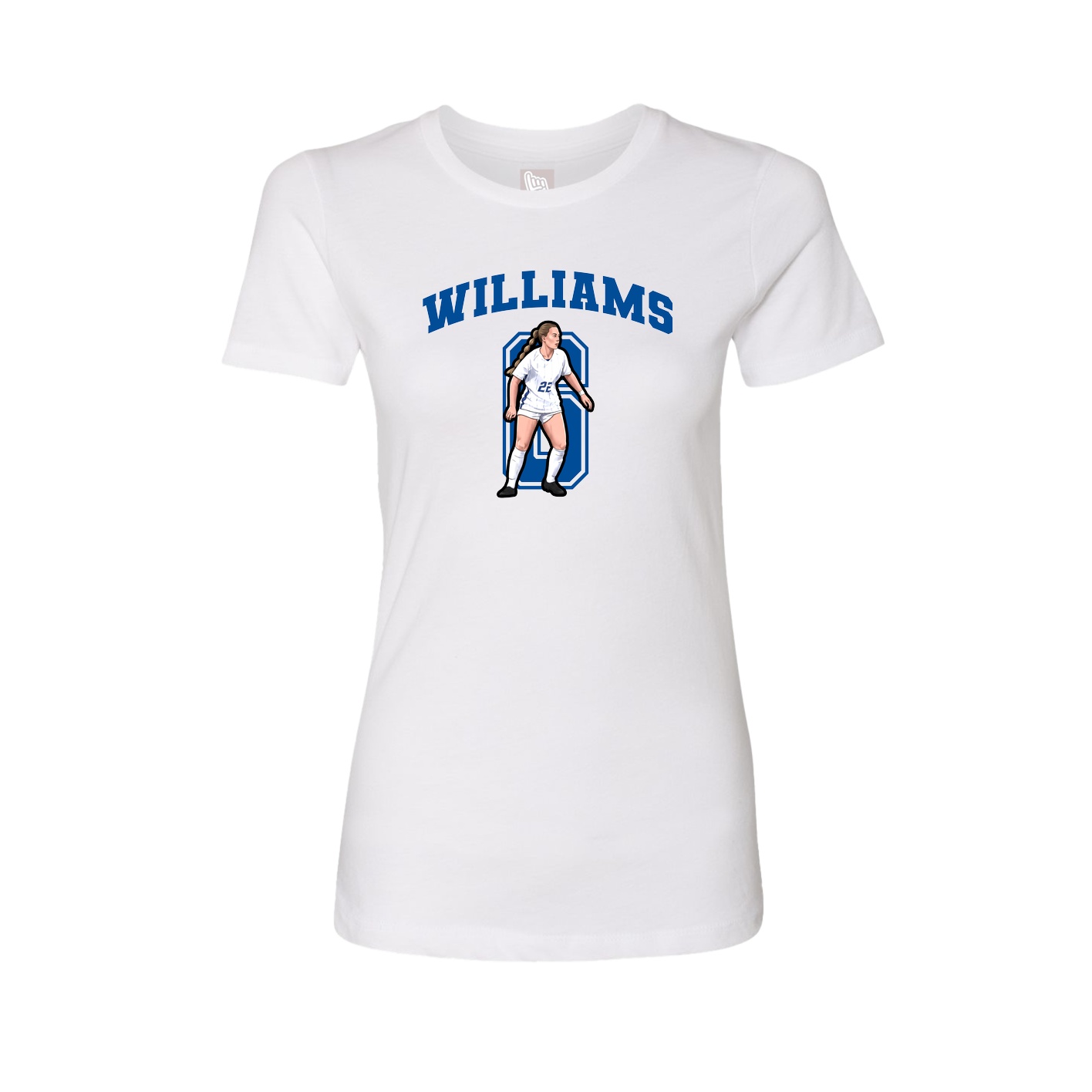 Fitted Women's Tee — Number in White