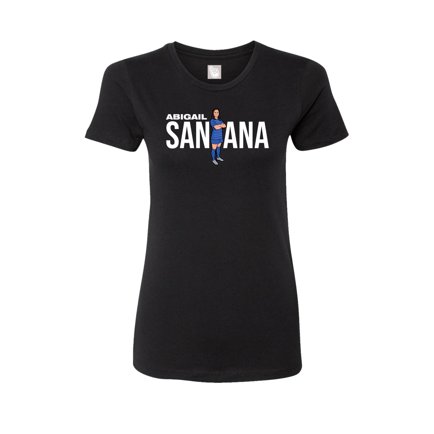 Fitted Women's Tee — Player Name in Black