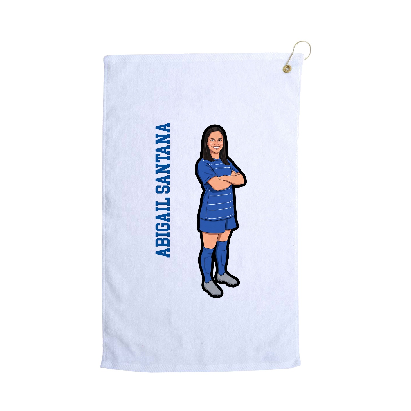 Golf Towel — Name Vertical in White