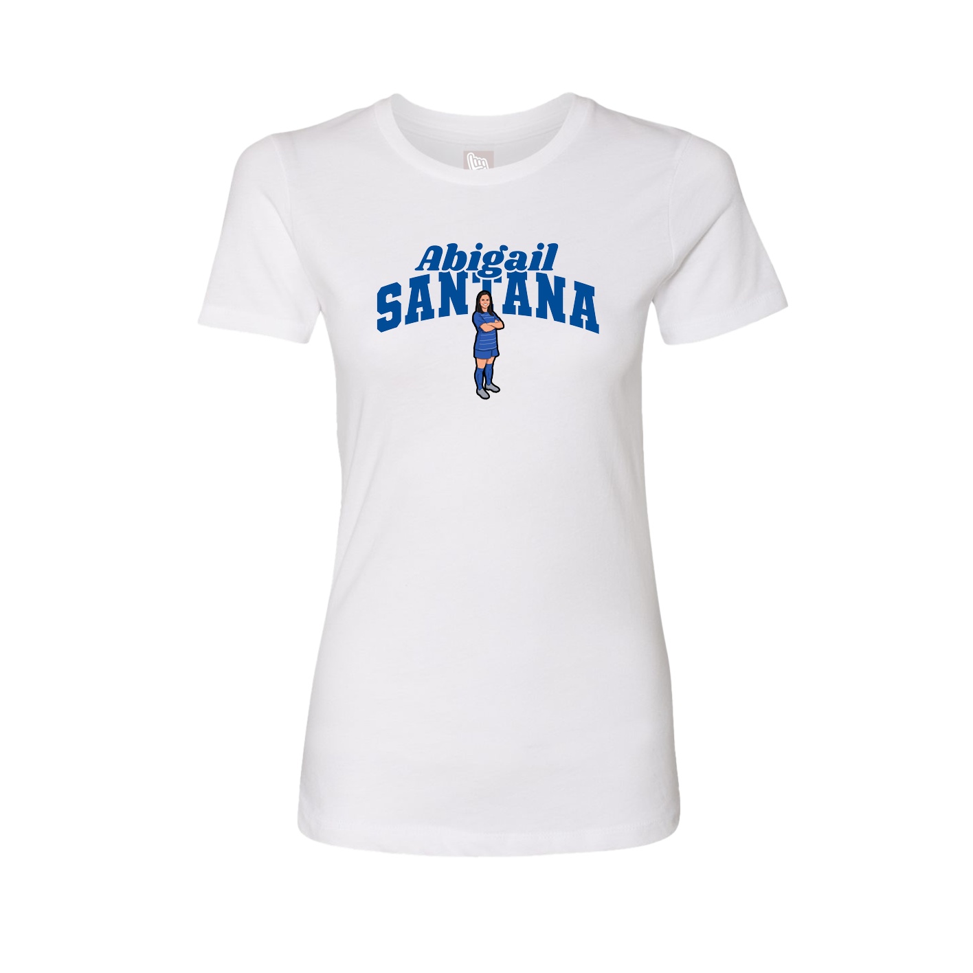 Fitted Women's Tee — Signature Arch in White
