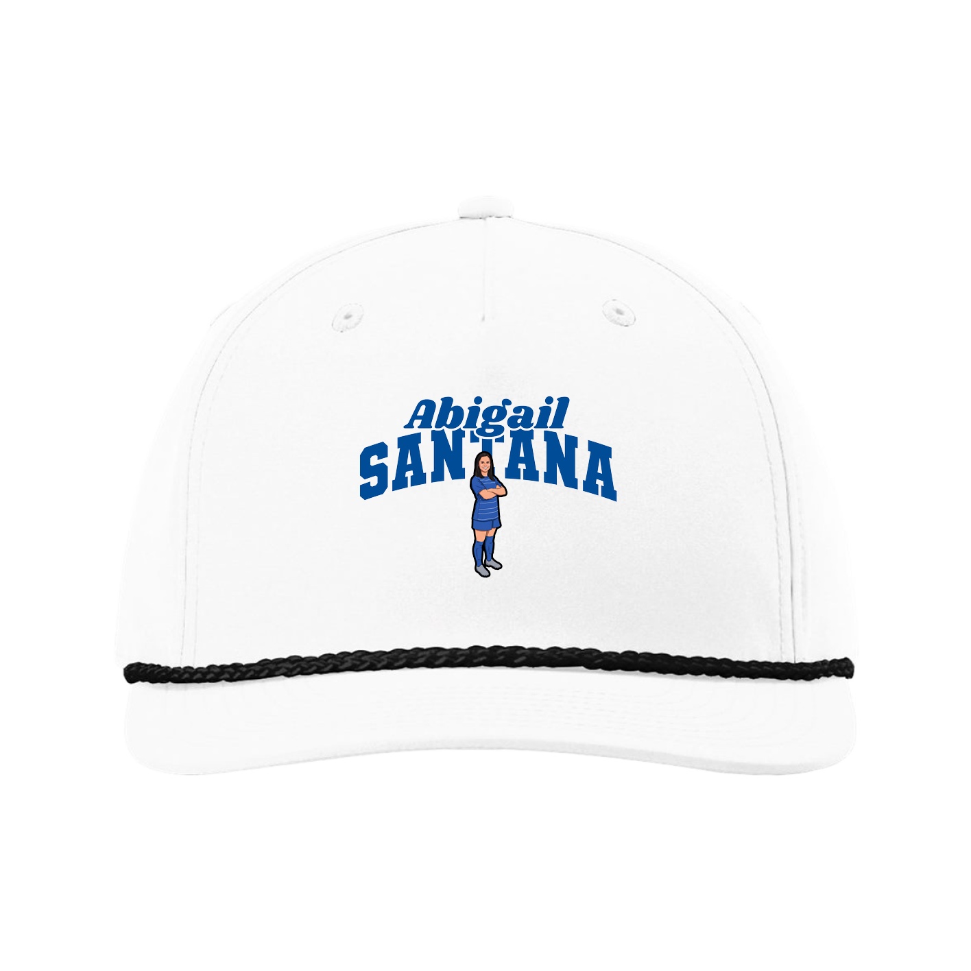 Five-Panel Classic Rope Cap — Signature Arch in White