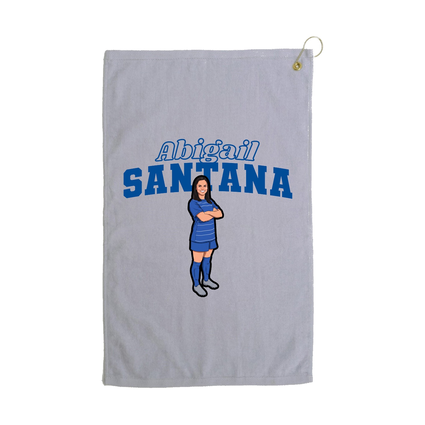 Golf Towel — Name Arch in Grey