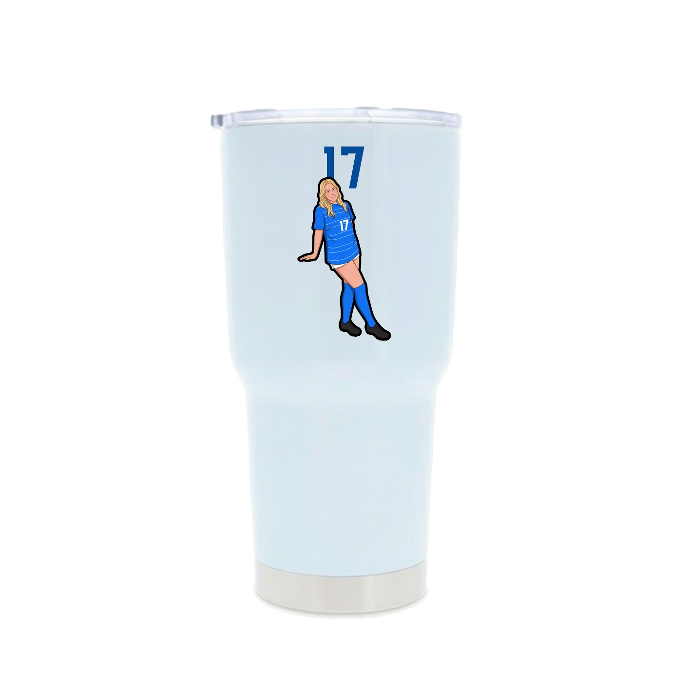 30oz Stainless Steel Tumbler — Number Top in White
