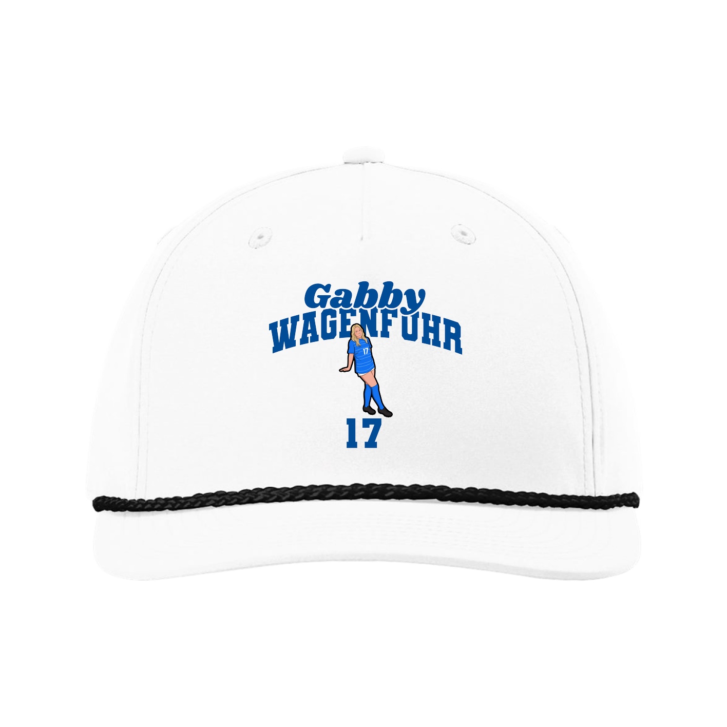 Five-Panel Classic Rope Cap — Signature Arch in White