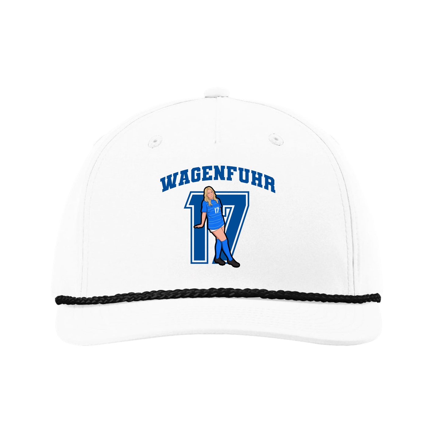 Five-Panel Classic Rope Cap — Number in White
