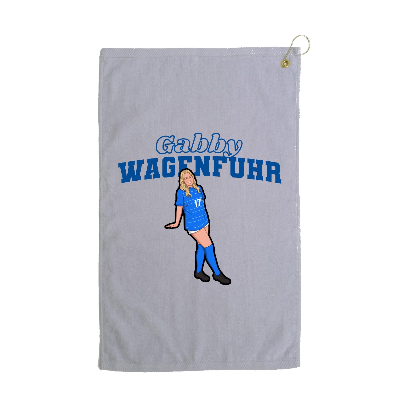 Golf Towel — Name Arch in Grey
