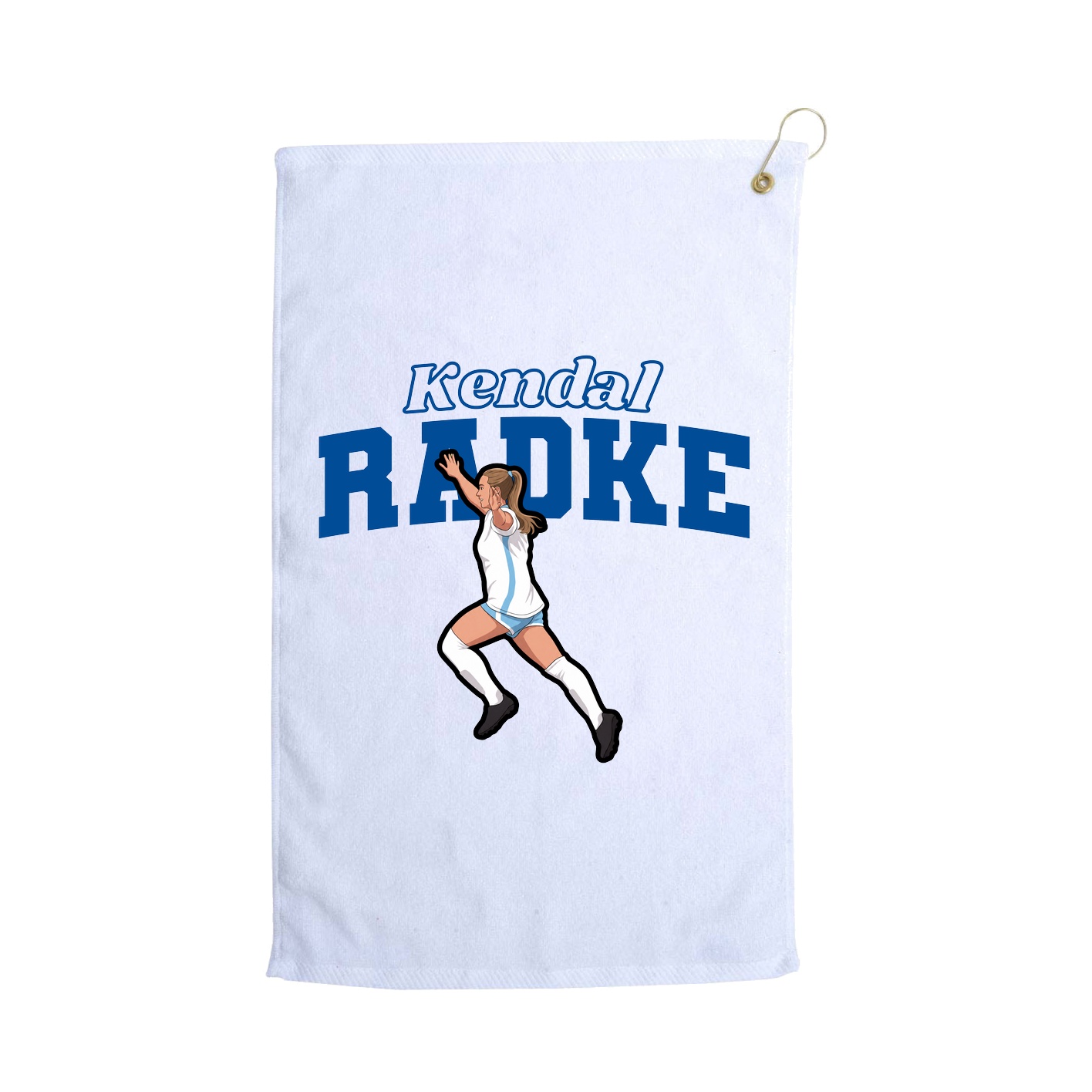 Golf Towel — Name Arch in White