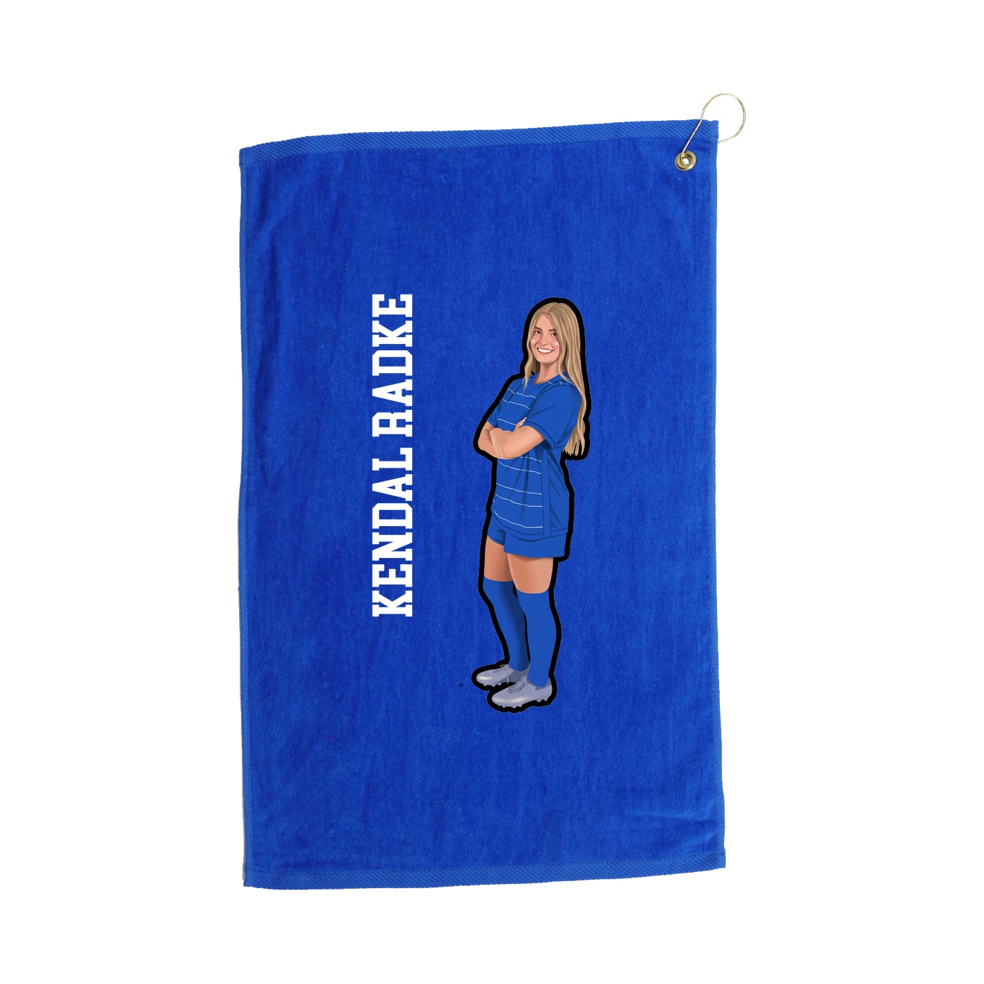 Golf Towel — Name Vertical in Royal