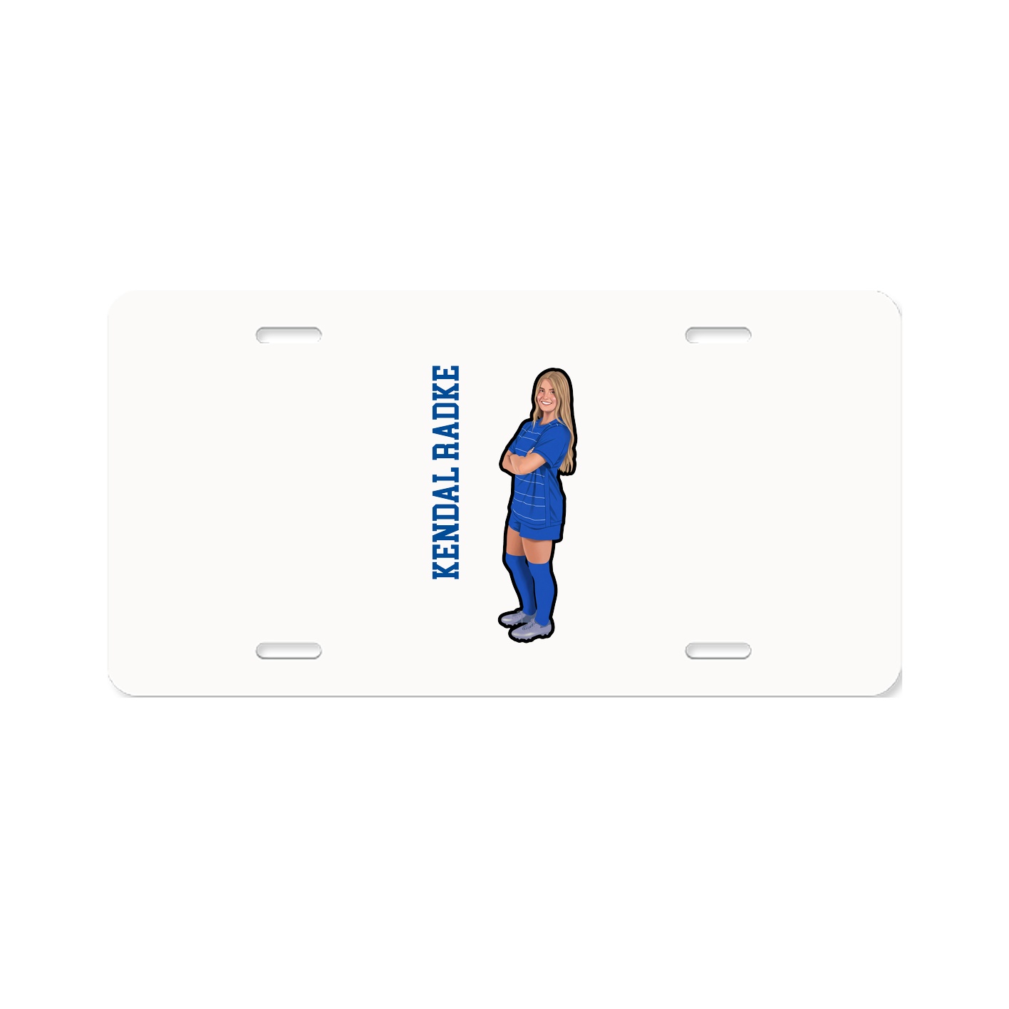License Plate — Name Vertical in Classic